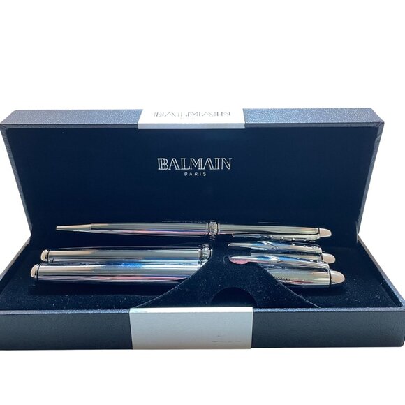 Balmain Paris Luxury Pen Set In Premium Black Box - Picture 1 of 11